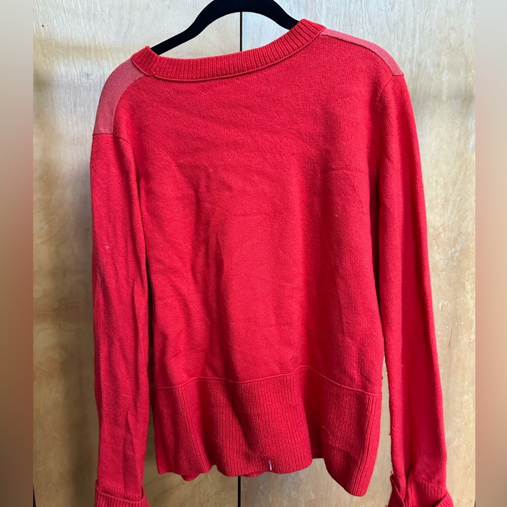 Cos Red Colorblock 100% Wool Sweater - image 3